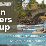 Advert for Killin Carers Group showing a photo of the Falls of Dochart